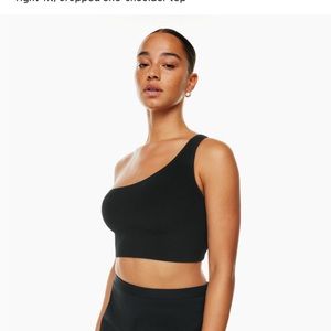 Aritzia Babaton Sculpt Knit One-Shoulder Cropped Tank